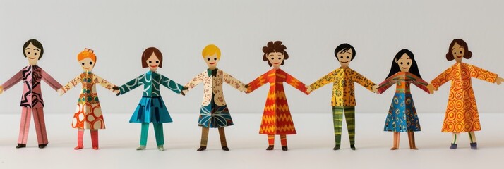 International Day of Living Together in Peace. paper dolls.