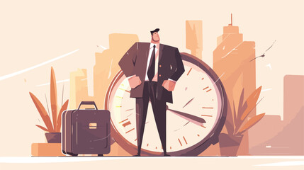 Businessman and time concept with young office work