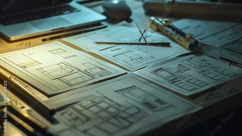 Poster ux Graphic designer creative  sketch planning application process development prototype wireframe for web mobile phone  User experience concept : Generative AI