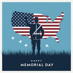 American Memorial Day social media post banner flyer poster design