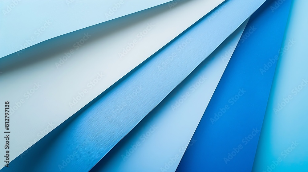 Aufkleber layout of colorful cardboard sheets in blue and white shades : generative ai
