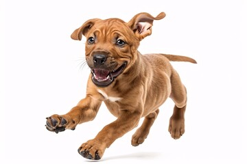 Obraz premium Exuberant Puppy in Motion: Dynamic, High-Resolution Canine Action Shot