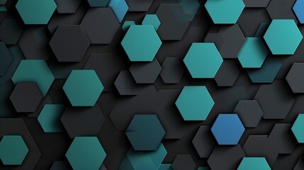 Sleek Geometric Honeycomb Pattern in Blue and Green Tones for Mobile Wallpaper