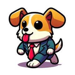 dog design wearing a suit and tie art realistic attractive harmony illustrator.