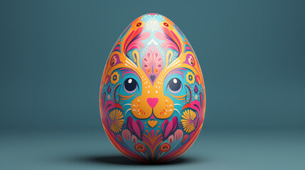 easter egg flat design side view bunny motifs theme 3D render Analogous Color Scheme
