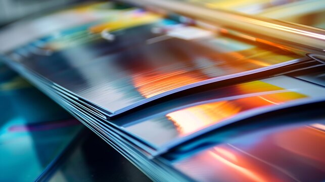 printed brochures with saddle stitching from the printing house : Generative AI