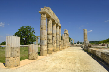 The Palace of Aigai following of restoration, Vergina, Macedonia, Greece, UNESCO World Heritage...