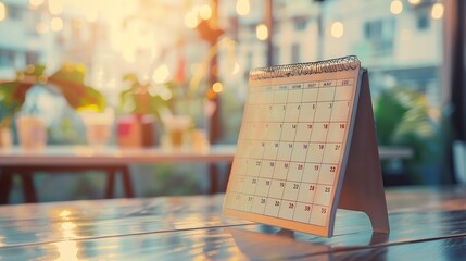 Calendar year 2023 schedule on wood table white background2023 calendar planning appointment meeting concept copy space : Generative AI