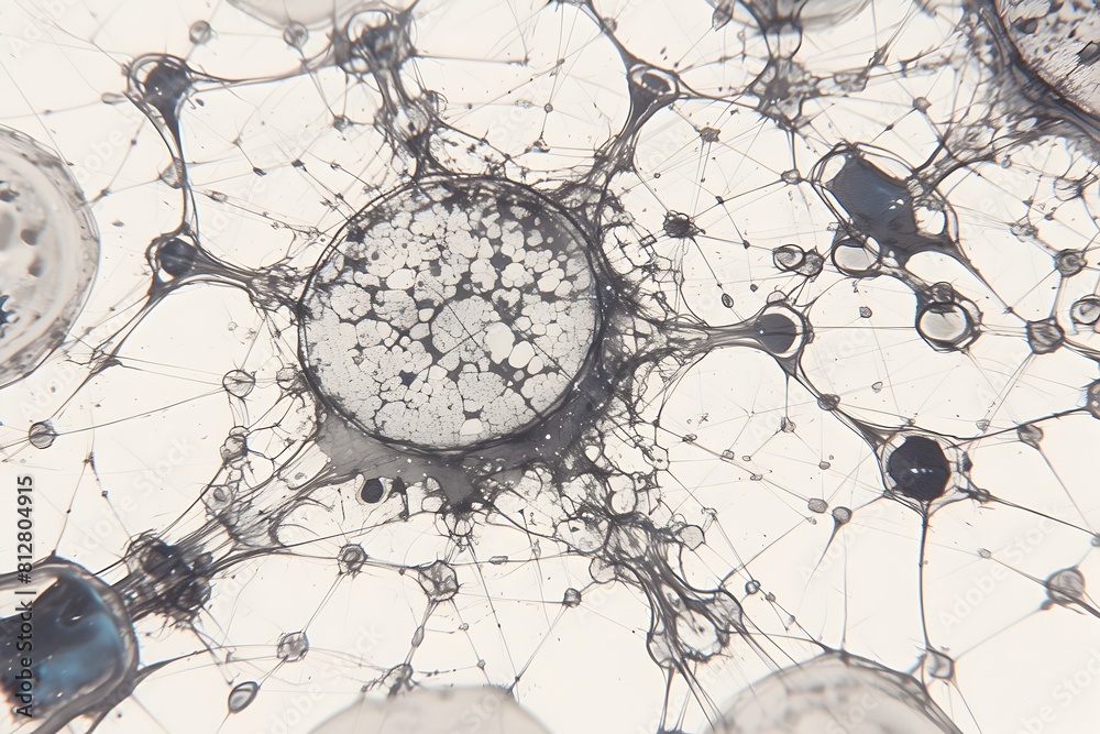 Aufkleber Intricate Neural Networks Revealed Through Electron Microscopy Examination of Brain Tissue Structure