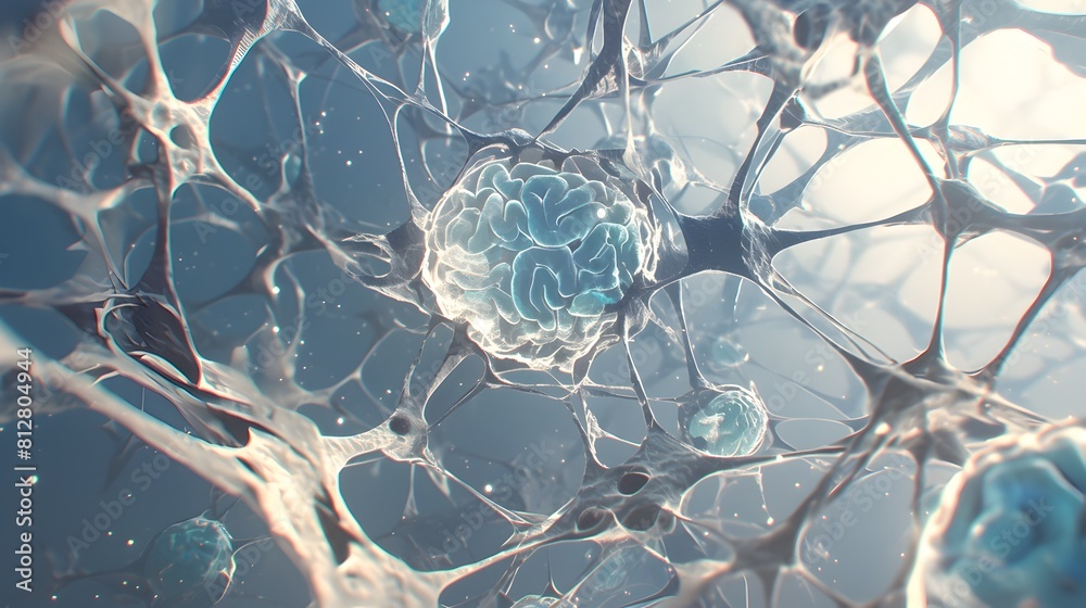 Aufkleber Intricate Neural Network Revealed Through Electron Microscopy Visualization