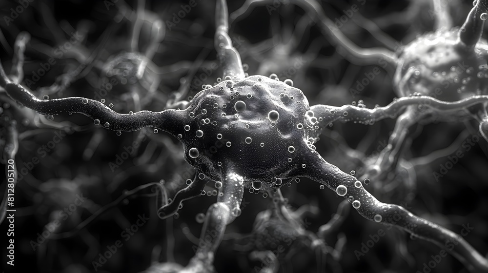 Aufkleber intricate neural network of the brain revealed through electron microscopy microphotography