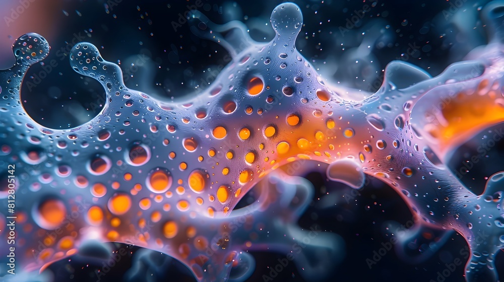 Aufkleber Electron Microscopy of Intricate Molecular Structures Revealing Captivating Patterns and Colors in the Microscopic World