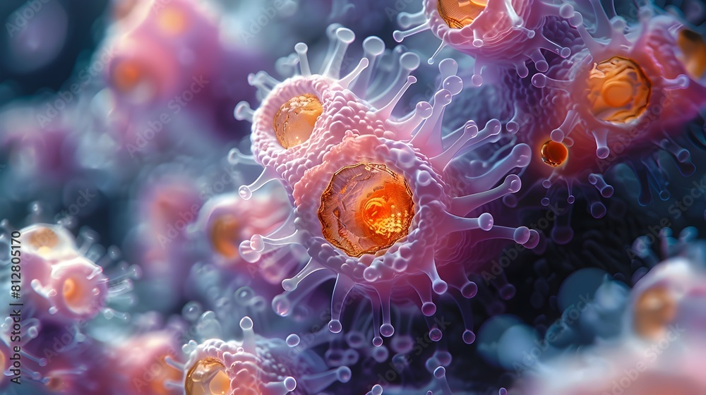 Aufkleber Mesmerizing Molecular Masterpiece Electron Microscopy Reveals the Captivating Complexity of the Invisible World