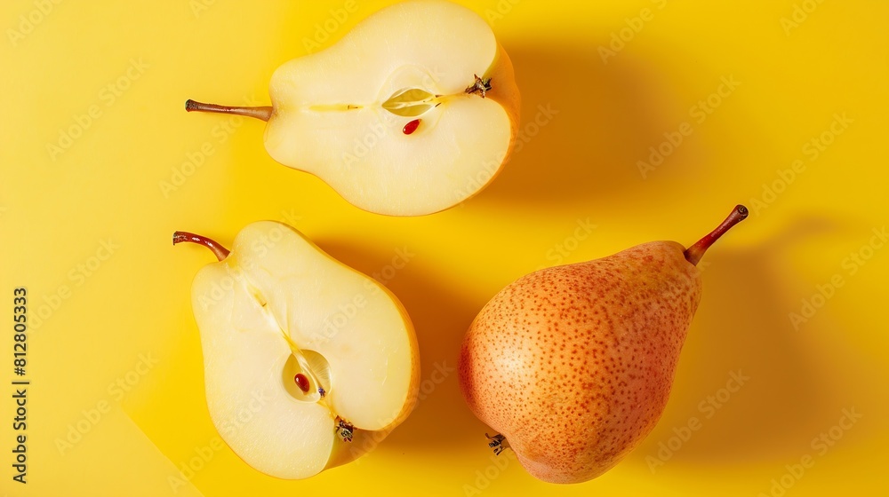 Poster fresh chinese pear or nashi fruit creative layout healthy eating and food concept fruits composition