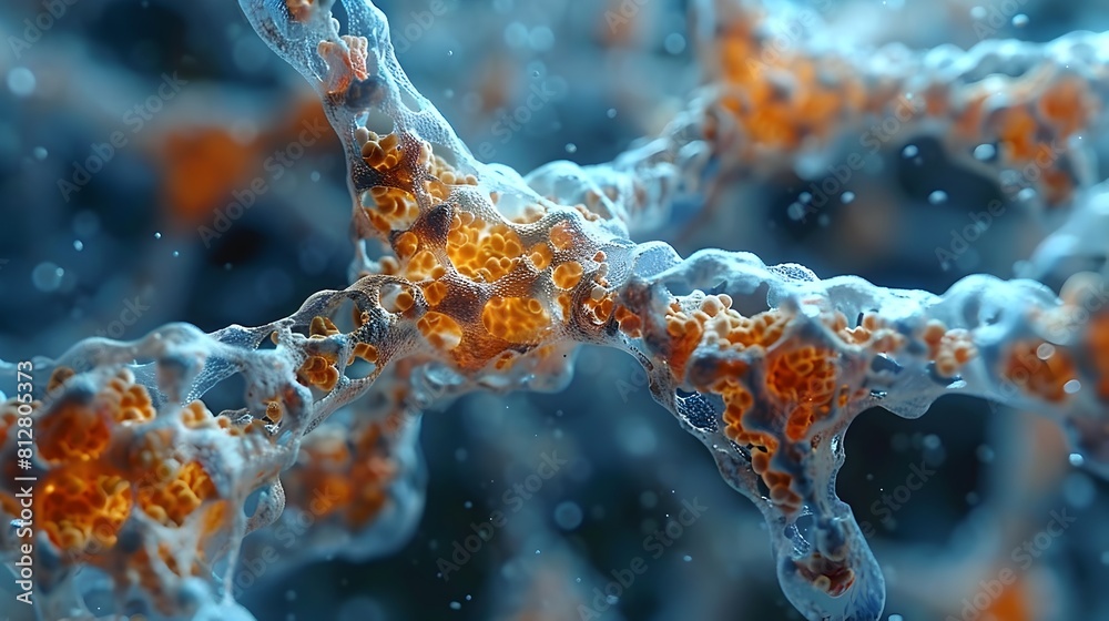 Poster Intricate Neural Network Revealed Through Electron Microscopy Imagery of the Brain s Cellular Structure