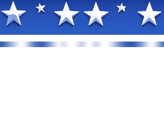 blue and white background with stars and line 