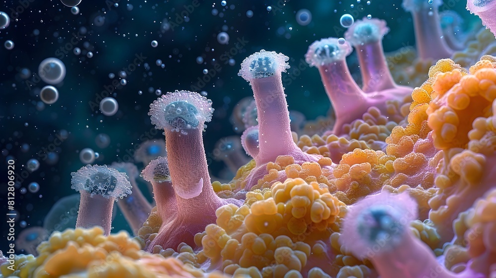 Leinwandbilder microscopic of intricate cellular structures in a scientific laboratory setting
