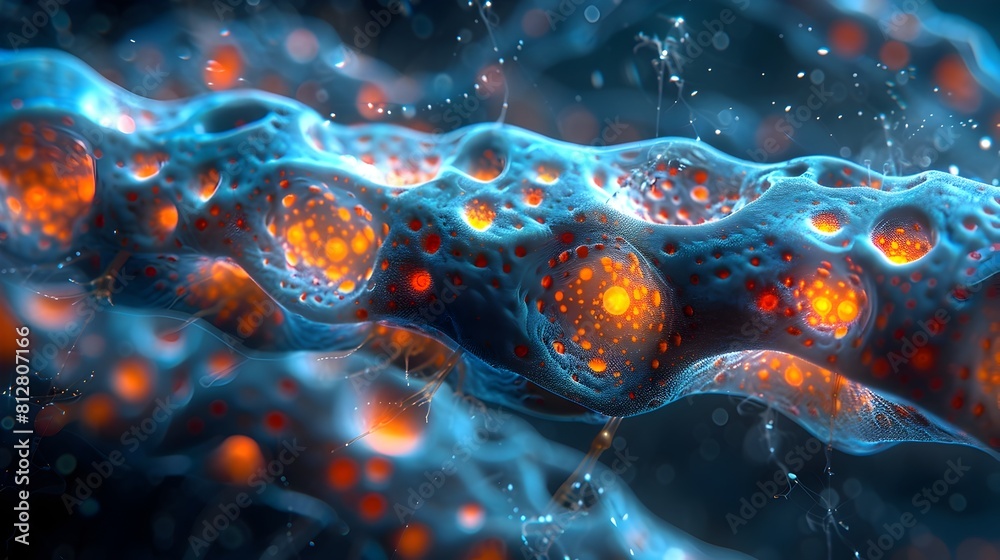 Poster microscopic examination of intricate cellular structures revealing the captivating intricacies of or