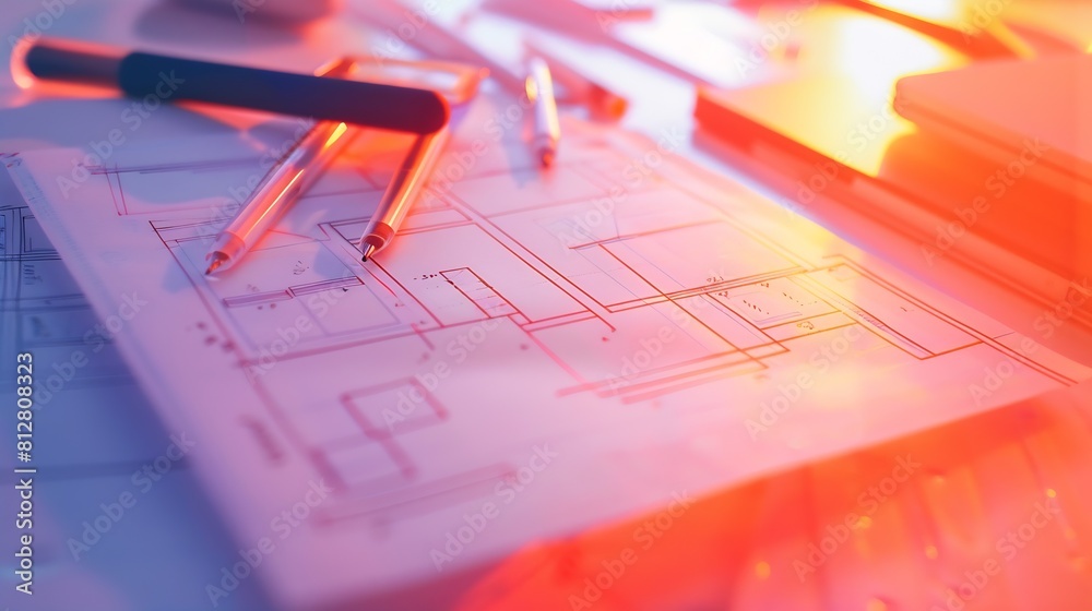 Leinwandbilder Website designer Creative planning application development  draft sketch drawing template layout framework wireframe design studio  User experience concept : Generative AI