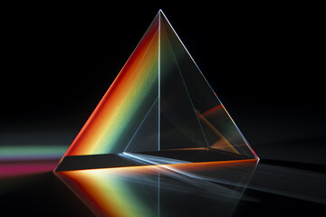 Beam of light refracting through prism side view highlighting precision optics Advanced tone, Monochromatic Color Scheme