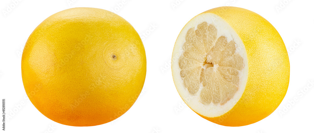 Canvas Prints Fresh yellow pomelo fruit isolated on white background. Fresh grapefruit on white background. File contains clipping path.