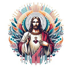 A graphic of a jesus christ with his arms crossed image photo lively illustrator.