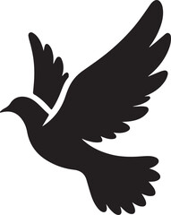 Flying Dove silhouette Pigeon black icon on white background