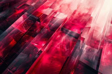 Red metallic abstract black cyber geometric lines