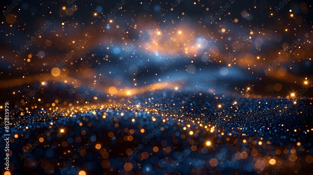Poster Dazzling Celestial Backdrop with Shimmering Particles Captivating Christmas and New Year Atmosphere