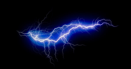 lightning bolt. Massive lightning bolt with branches isolated on black background. lightning...