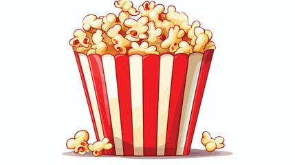 Cinema popcorn in a big red and white striped bucke