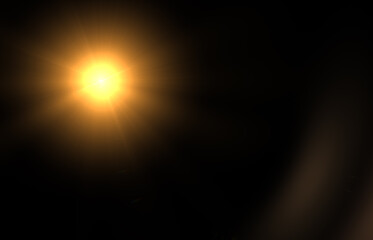Sun Light Overlay. Sun rays overlay. Sun rays light isolated on black background, overlay design....