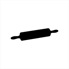 Rolling pin silhouette isolated on white background. Rolling pin icon vector illustration.