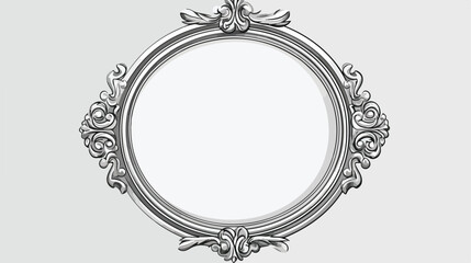 Classic oval mirror with shiny silver frame - inter