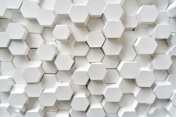 Hexagonal grid pattern on a pristine white background. Abstract geometry concept.