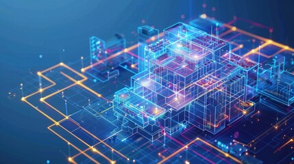 Smart Digital City Concept. Urban Architecture High Towers Concept of the Future City AI generated