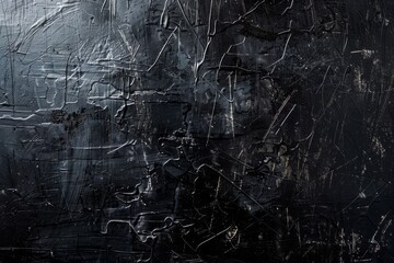 Worn-out black and grey wall displaying a multitude of scratches and marks. Industrial decay...