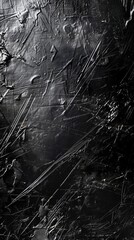 Artistic capture of a cracked and scratched black and white wall. Textured background concept.