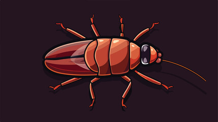 Cockroach pest insect icon or symbol flat vector il