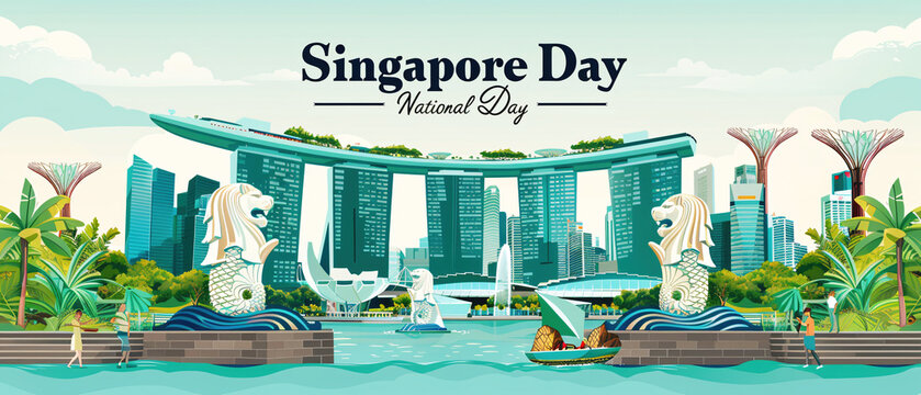 Celebrating Heritage, Crafting Unique Vector Illustrations for National Singapore Day