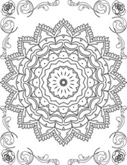 Printable Mandala Coloring Page for Adults. Educational Resources for School for Kids. Adults Coloring Book. Mandala Coloring Activity Worksheet.