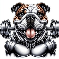 A dog with a collar and weights image art attractive used for printing illustrator.
