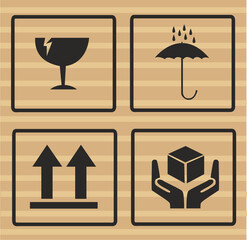 Fragile or Breakable Material packaging symbol 