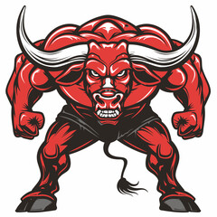 Fototapeta premium Graphics of angry Bull in sports graphic logo