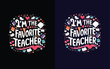 Teacher T-shirt or poster design creative artwork vector illustraion