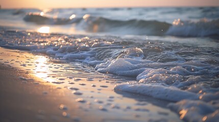 Sunset at the Baltic Sea Beach : Generative AI