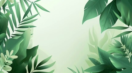 Fototapeta premium Craft a minimalist banner design showcasing the beauty of nature in lush green tones, conveying the message of environmental conservation without text