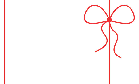 Bow ribbon string line gift present box tied bow vector design