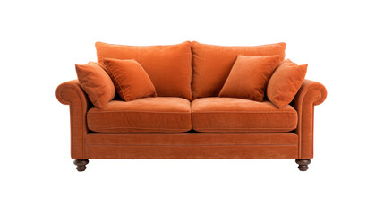 Sofa furniture Interior design concept furniture for living isolated on clear png background and transparent background, AI generative.	
