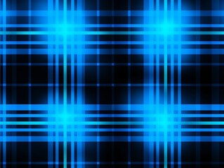 Black and neon blue plaid pattern background texture